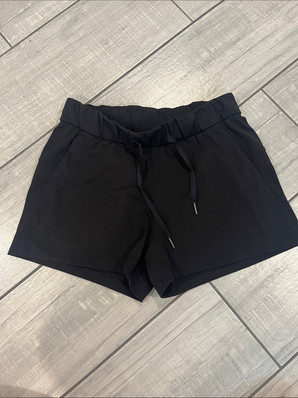 lululemon athletica Black Stretch Drawstring Athletic Shorts